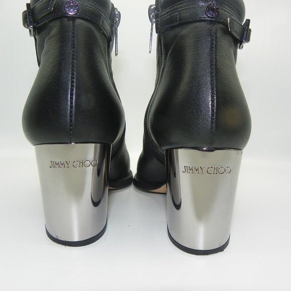 JIMMY CHOO SILVER HEELED BOOTIES sz 6 COA